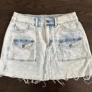 Aerie light denim mini skirt with pockets